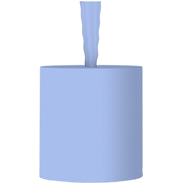 Handtuchrolle 2 lagig 100% Zellst. blau 143m 600 Abrisse Innenauszug / ohne Hülse Palette