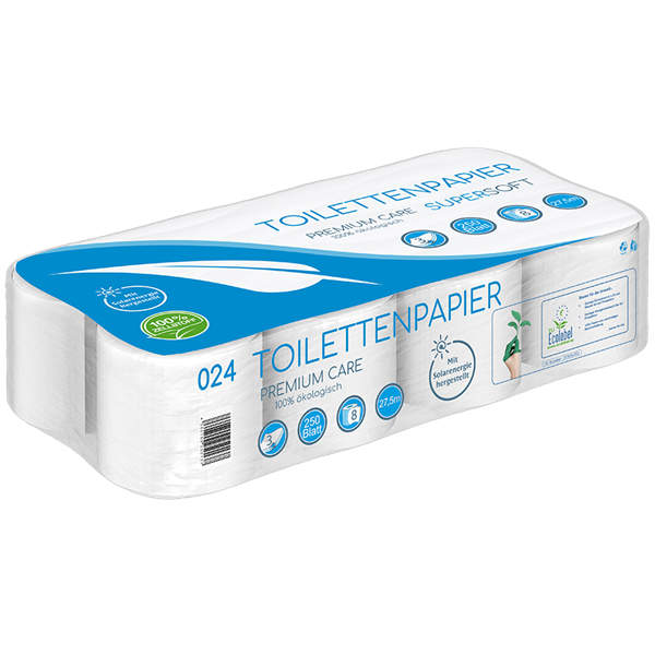 Toilettenpapier 3 lagig 100% Zellstoff SUPER SOFT - 250 Blatt MUSTER