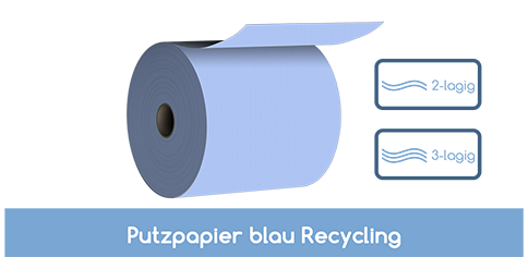 2x Rollen Papierrolle Werkstatt 3-lagig Putztuchrolle Putzrolle Putzpapier Blau 