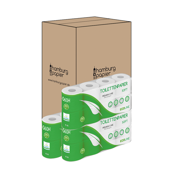 Toilettenpapier 2 lagig weiß recycl. 250 Blatt 8er 128 Rollen Karton