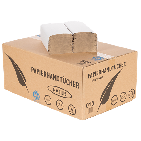 Papierhandtücher 1 lagig GRAU ECO ZZ Faltung 25x23cm 36 g/m² Karton